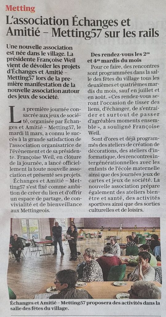 Le Républicain Lorrain parle de nous, encore !